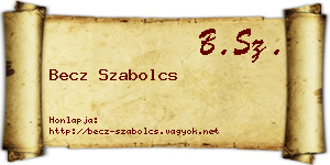 Becz Szabolcs névjegykártya
